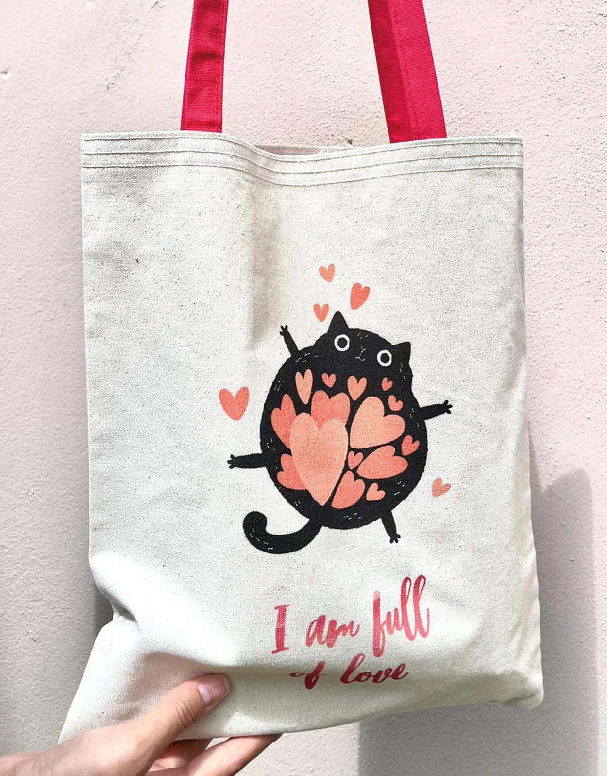 Full Of Love Kanvas Çanta İç Cepli