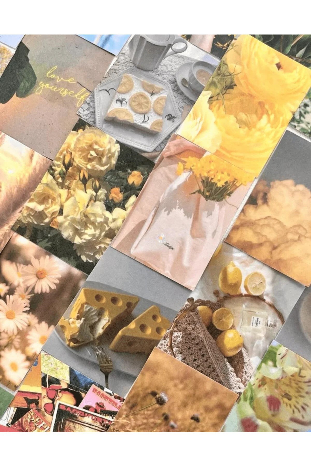 Garden Star Sarı 50 Yaprak Defter Sticker / Çıkartma / Bullet Journal / Defter Süsleme/ Scrapbook