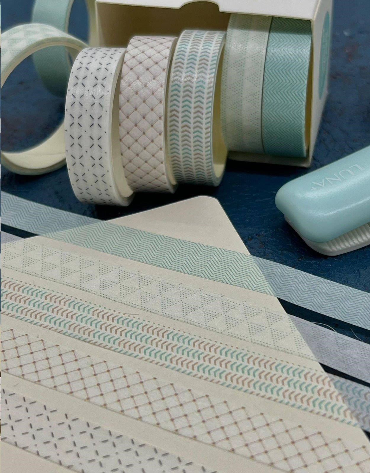 Geometrik Desenli Retro 5'li Washi Bant Set / Washi Tape  / Bullet Journal / Scrapbook  /Defter Süsleme