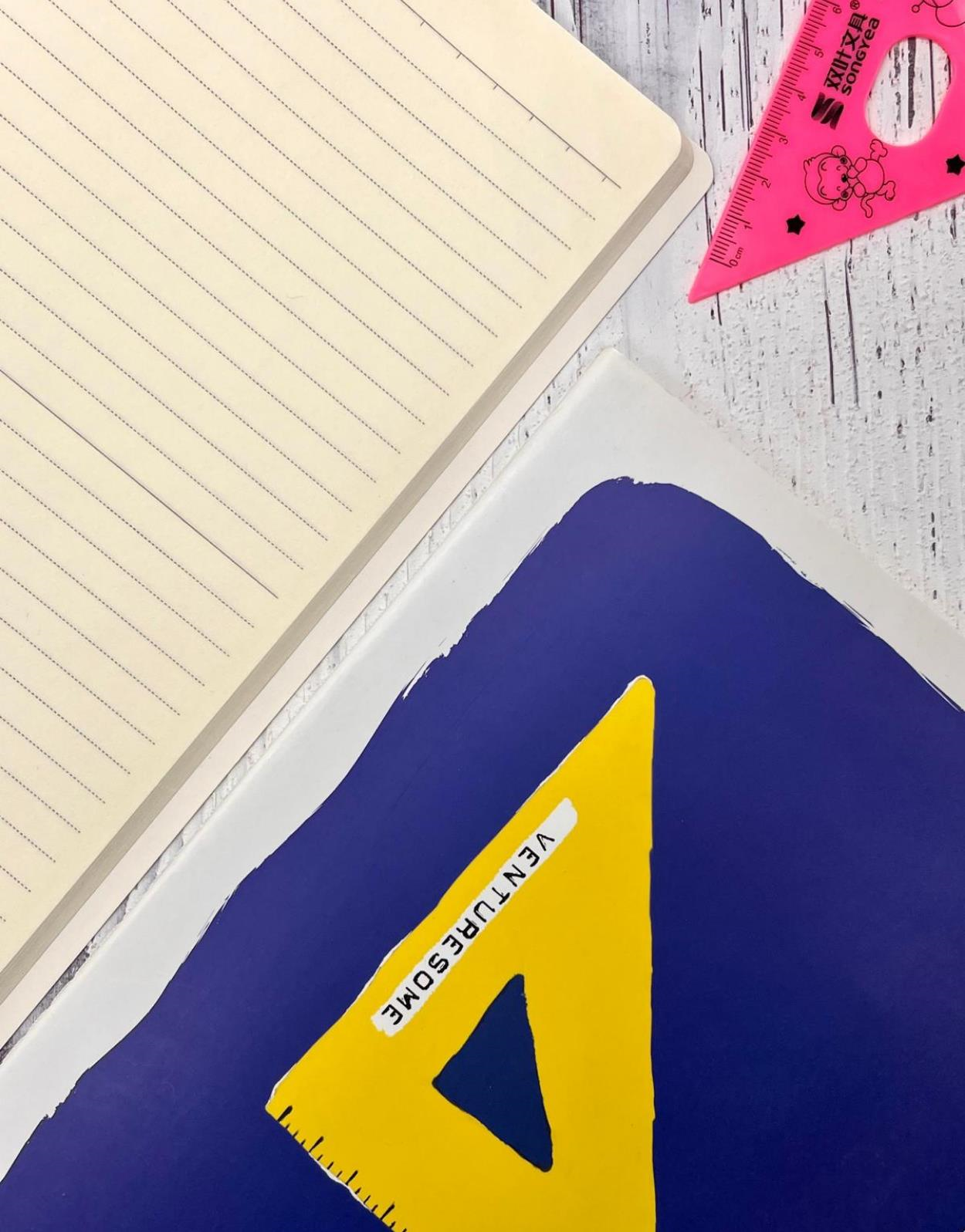 Gönye Desenli Çizgili 48 Yaprak  Defter / Ajanda/ Notebook / Okul Defteri