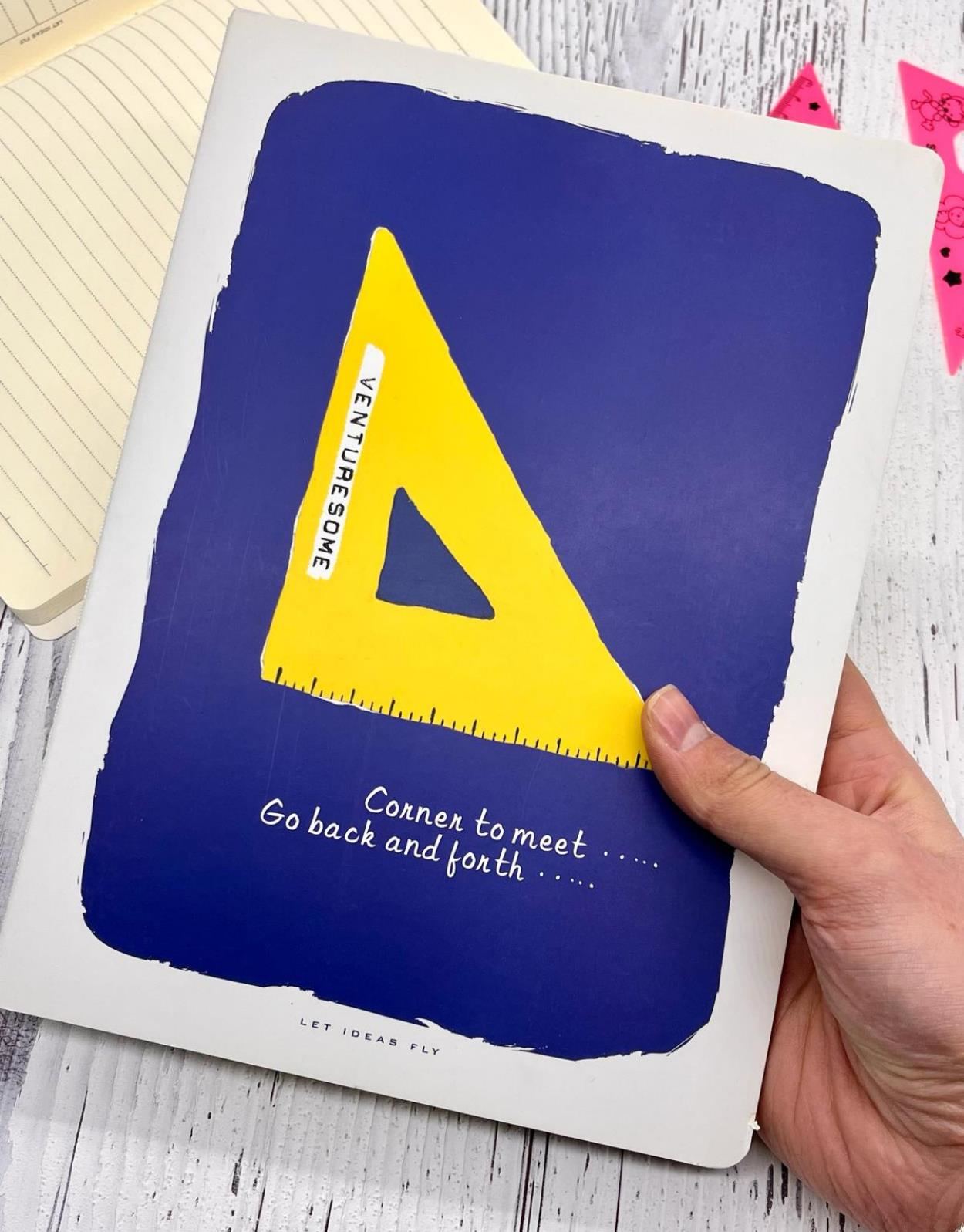 Gönye Desenli Çizgili 48 Yaprak  Defter / Ajanda/ Notebook / Okul Defteri