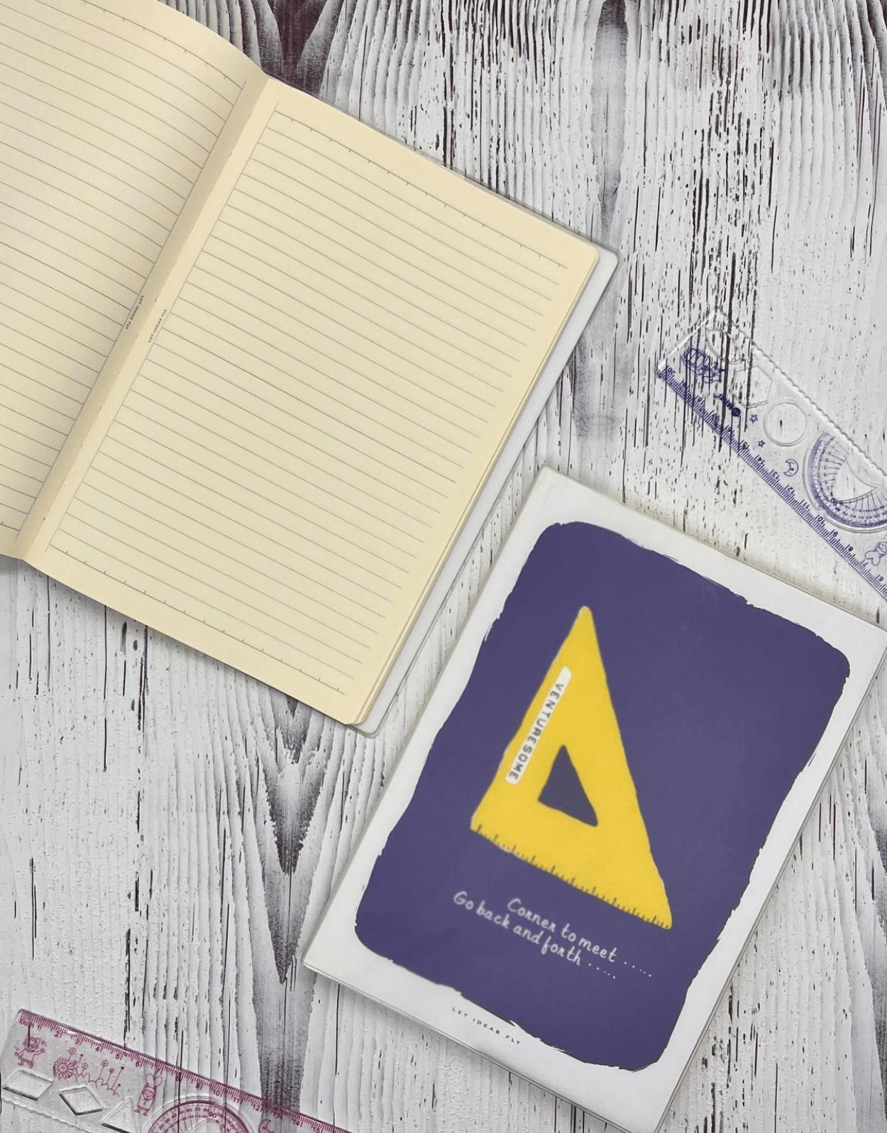 Gönye Desenli Çizgili 96 Yaprak  Defter / Ajanda/ Notebook / Okul Defteri