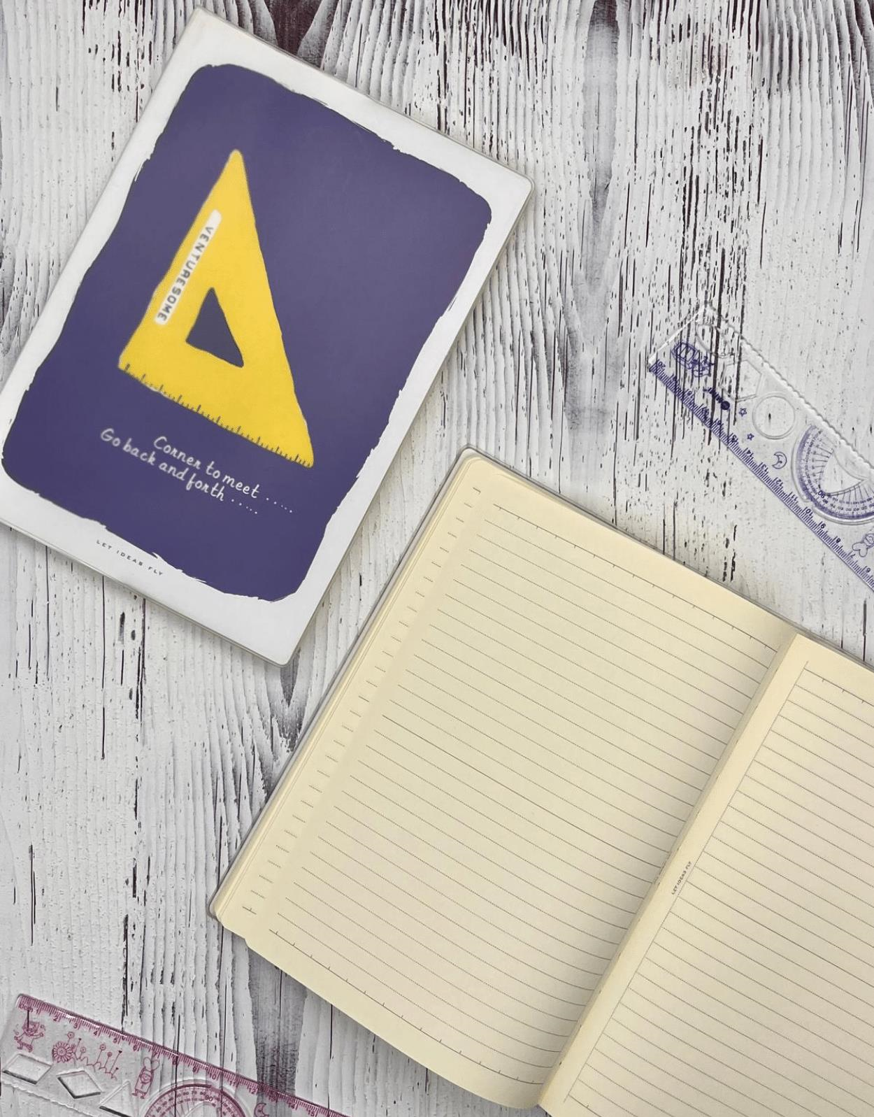 Gönye Desenli Çizgili 96 Yaprak  Defter / Ajanda/ Notebook / Okul Defteri