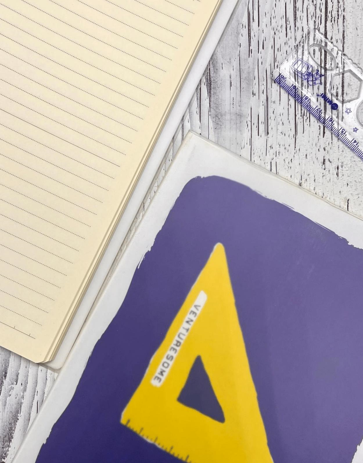Gönye Desenli Çizgili 96 Yaprak  Defter / Ajanda/ Notebook / Okul Defteri