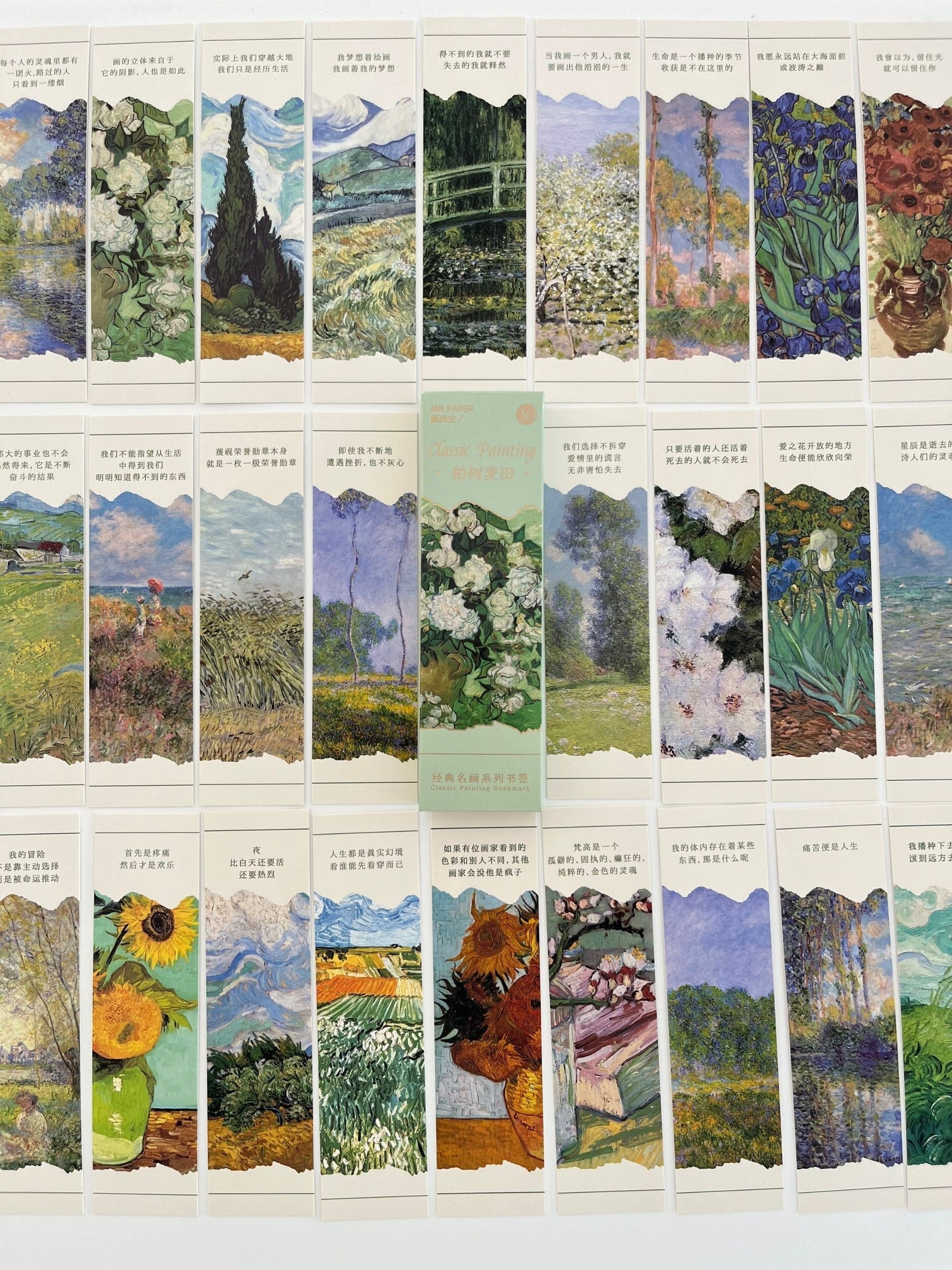 Green Art Collection Van Gogh & Monet 30’lu Kitap Ayracı Seti / Yer İmi