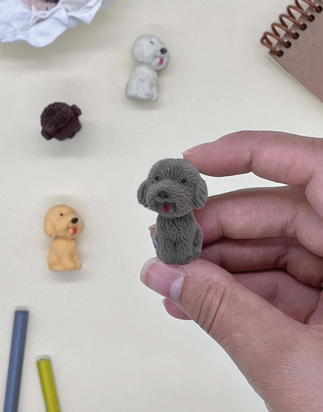 Gri Sevimli Dost Köpek Silgili Kalem Başlığı