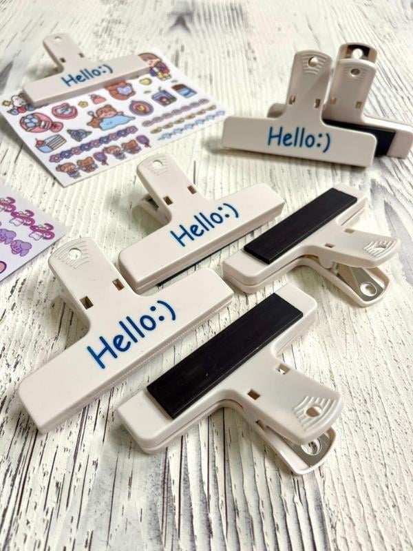 Hello:) Beyaz Renk Çok Fonksiyonlu Mıknatıslı Klips/Fotoğraf Mandalı/Kıskaç Ataş/Kitap Ayracı