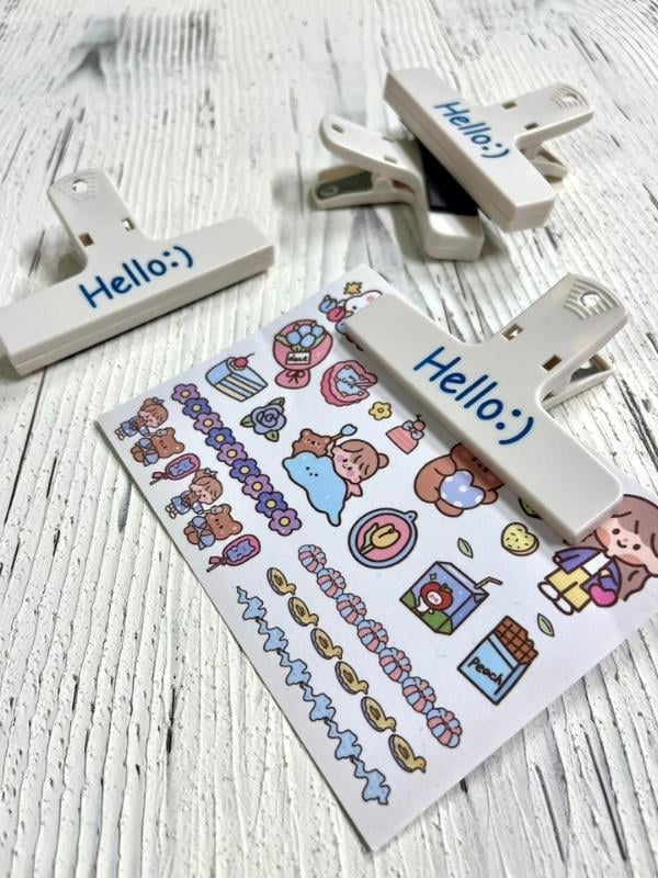 Hello:) Beyaz Renk Çok Fonksiyonlu Mıknatıslı Klips/Fotoğraf Mandalı/Kıskaç Ataş/Kitap Ayracı
