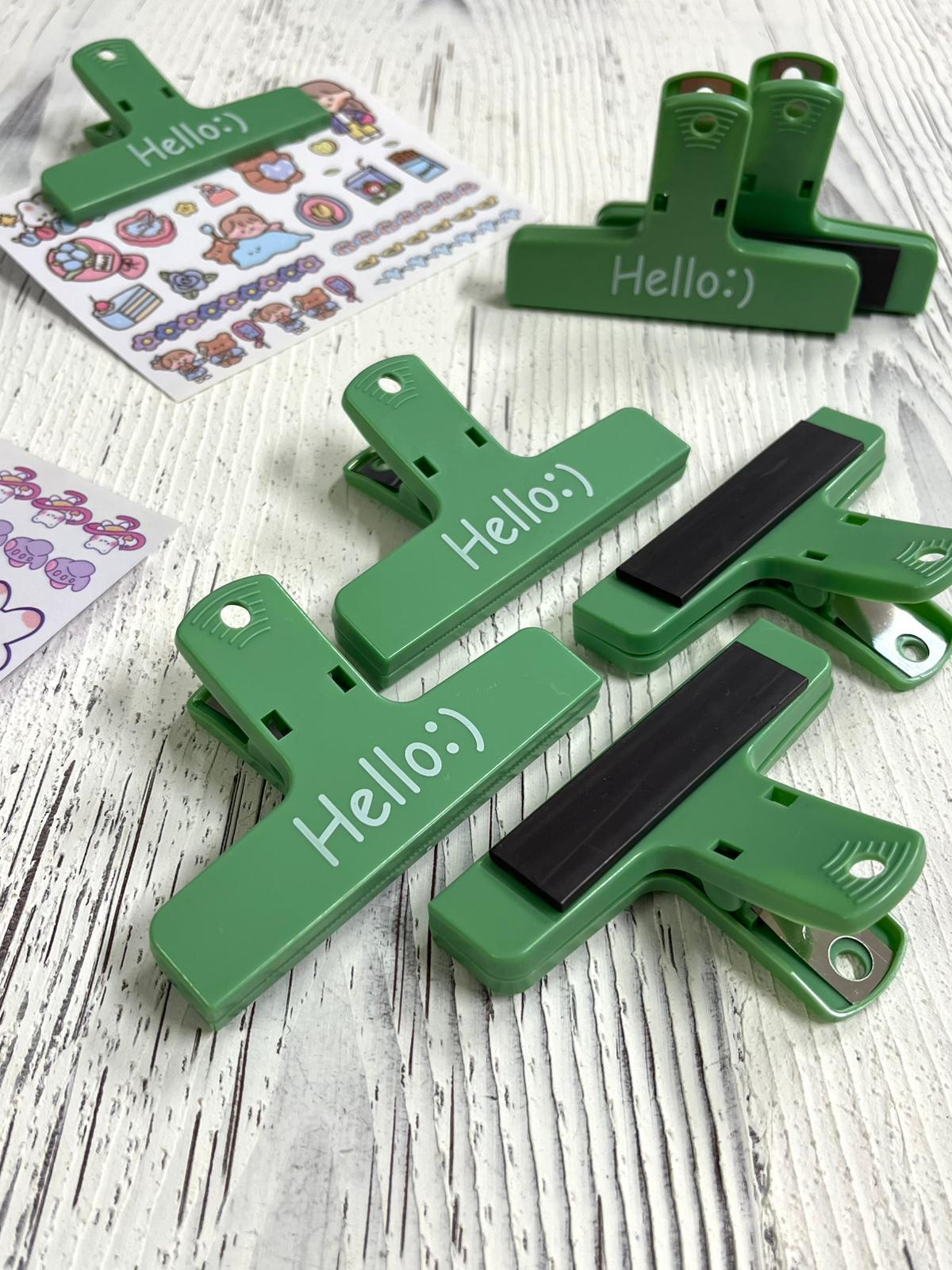 Hello:) Yeşil Renk Çok Fonksiyonlu Mıknatıslı Klips/Fotoğraf Mandalı/Kıskaç Ataş/Kitap Ayracı