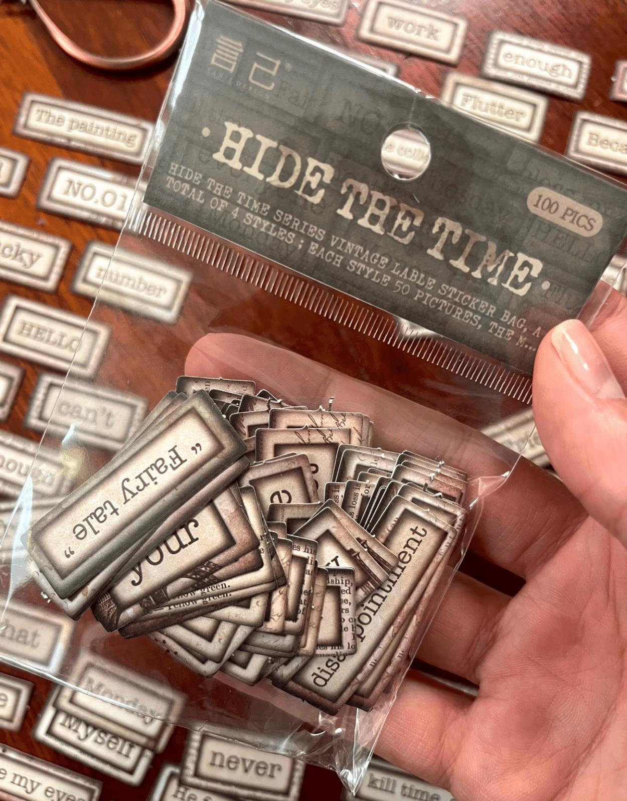 Hide The Time Serisi Happen / Today / Your İngilizce Günlük Kelimeler 100 Adet Kağıt Sticker