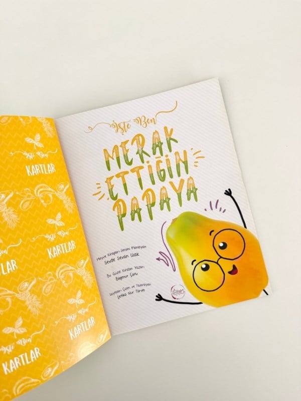 İşte Ben Meyveler Serisi 3’lü Çocuk Kitap Seti | Papaya – Kiraz – Muz | HEDİYE Silgi