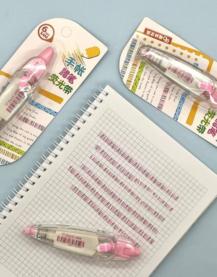 Kalem Çizgi Desenli Süsleme Bandı Tipex / Tipeks / Bullet Journal