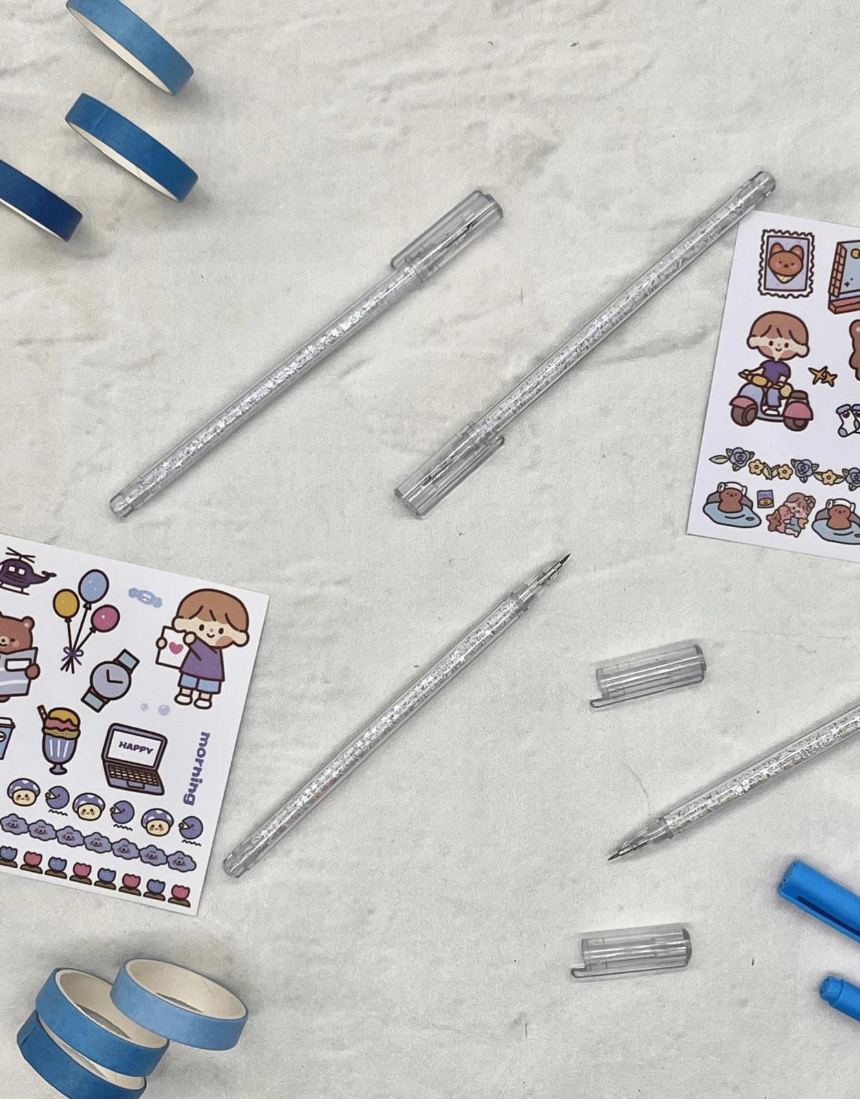 Kalem Görünümlü Beyaz Pullu Çelik Uçlu Maket Bıçağı / Sanat Bıçağı / Bullet Journal