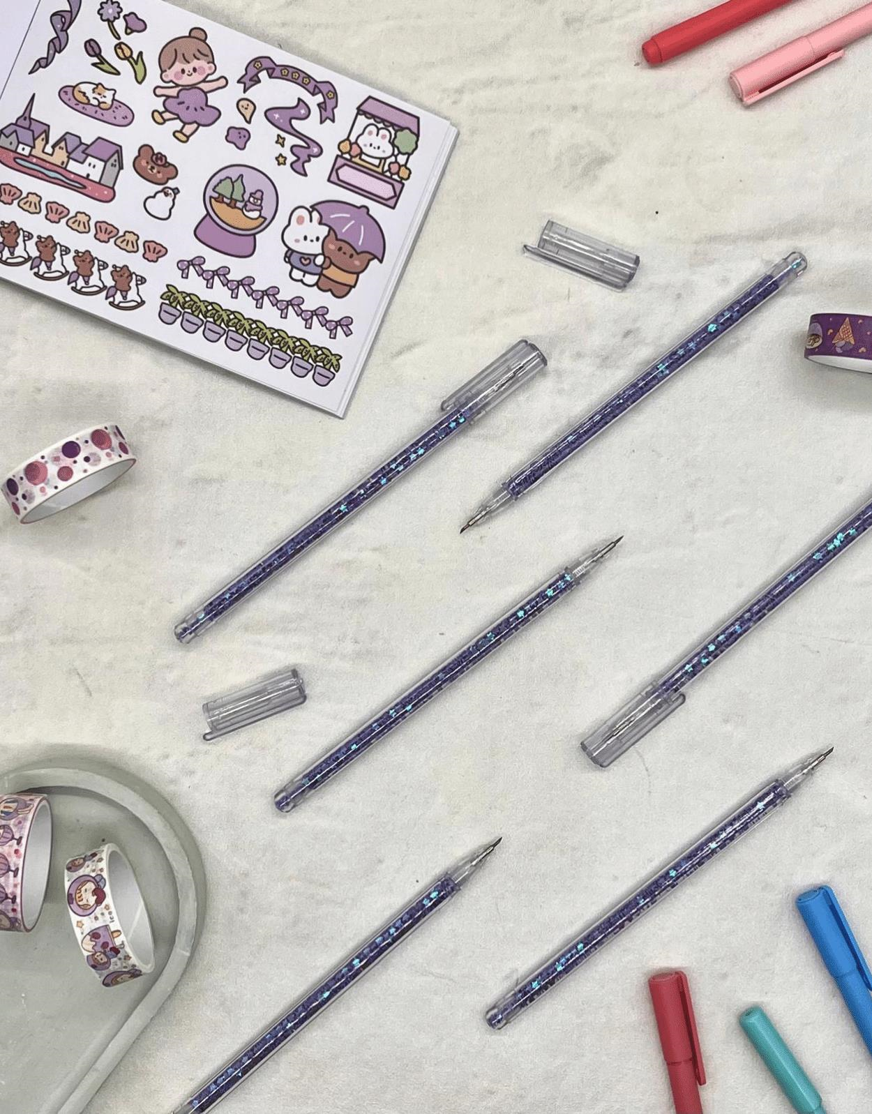 Kalem Görünümlü Mor Pullu Çelik Uçlu Maket Bıçağı / Sanat Bıçağı / Bullet Journal