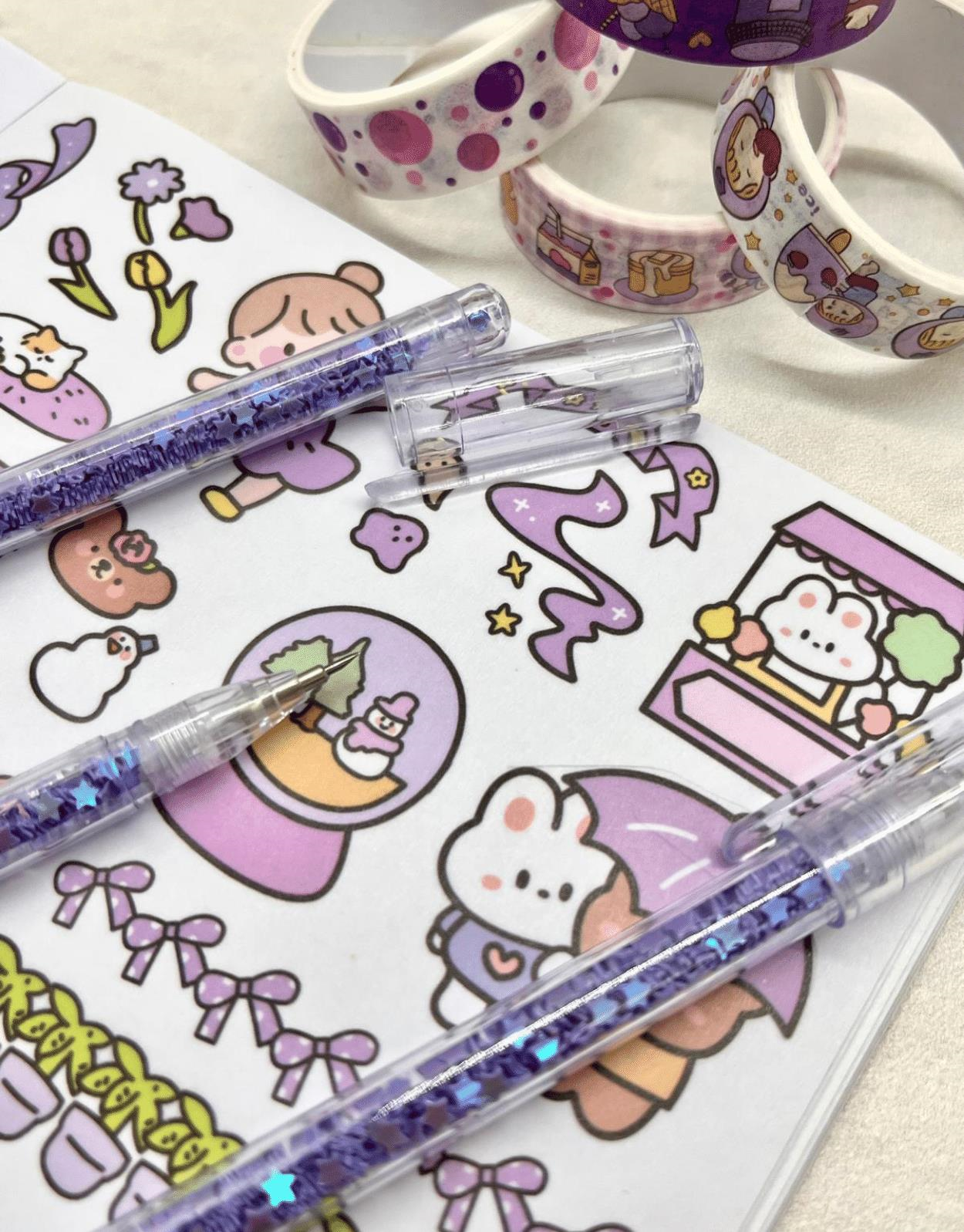 Kalem Görünümlü Mor Pullu Çelik Uçlu Maket Bıçağı / Sanat Bıçağı / Bullet Journal