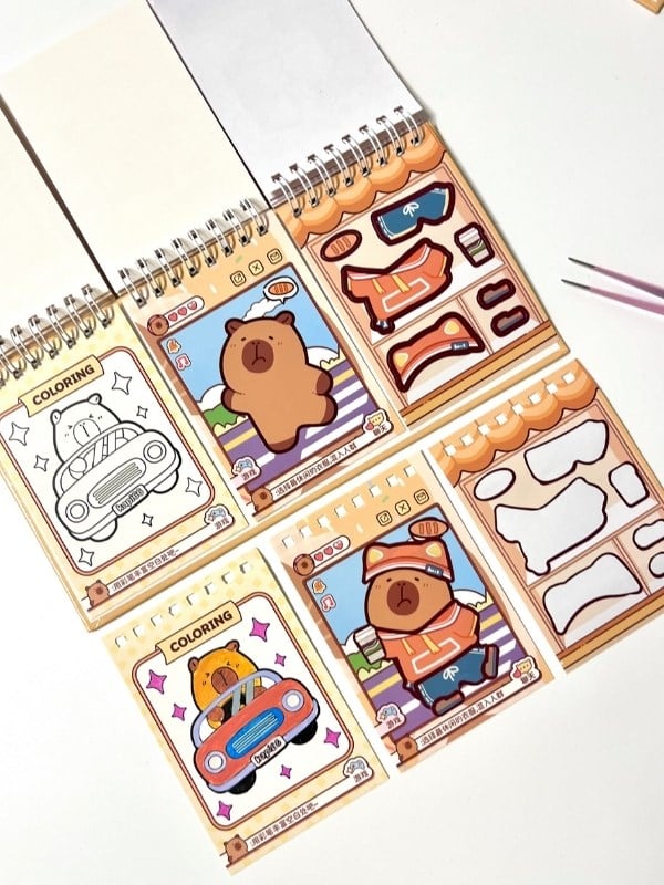 Kapibara İle Meslekler 3Bölüm 42Yaprak Oyun ve Görev Tamamlama Aktivite Sticker Seti/Etiket/Çıkartma