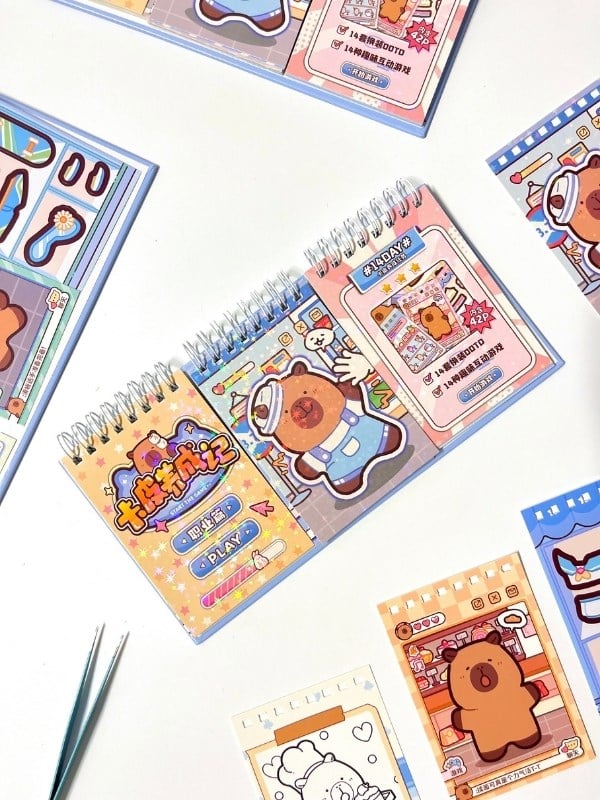 Kapibara İle Meslekler 3Bölüm 42Yaprak Oyun ve Görev Tamamlama Aktivite Sticker Seti/Etiket/Çıkartma