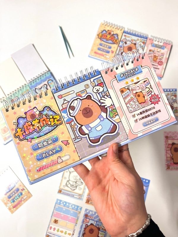 Kapibara İle Meslekler 3Bölüm 42Yaprak Oyun ve Görev Tamamlama Aktivite Sticker Seti/Etiket/Çıkartma