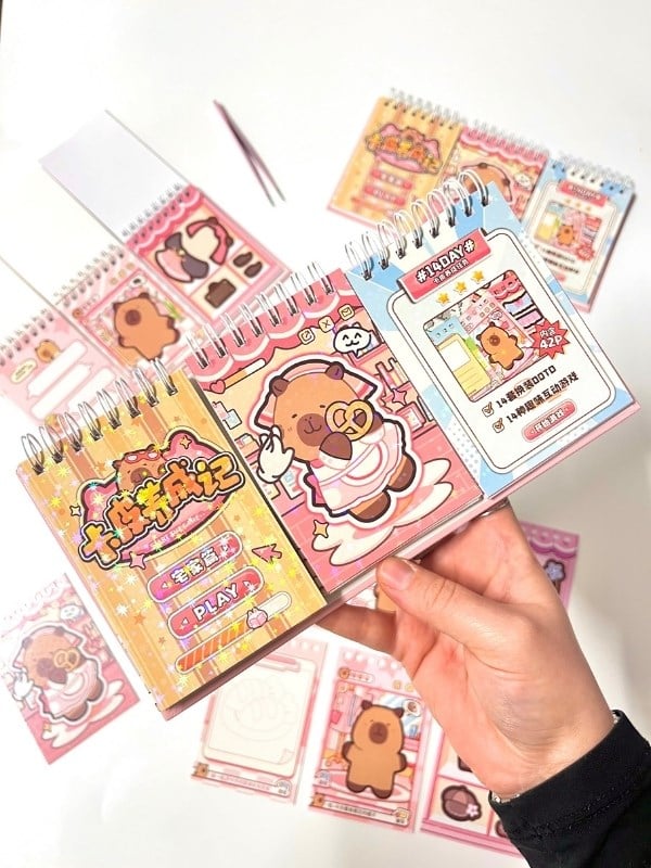 Kapibara Kombin Günlüğü 3Bölüm 42Yaprak Oyun ve Görev Tamamla Aktivite Sticker Seti/Etiket/Çıkartma