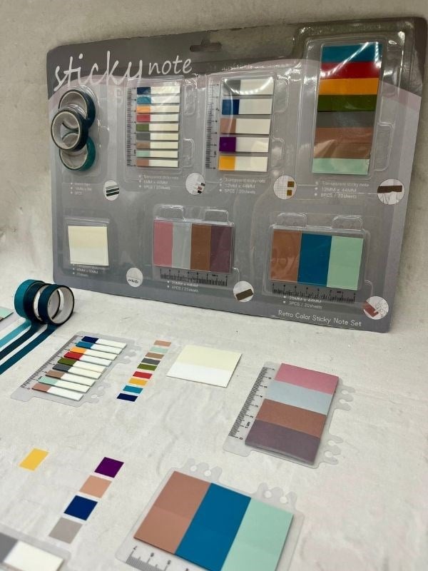 Karışık Tonlar Cetvelli Retro Renk İndeks Set Sticker/Post-it/Postit/Kitap Ayracı/Washi Bant