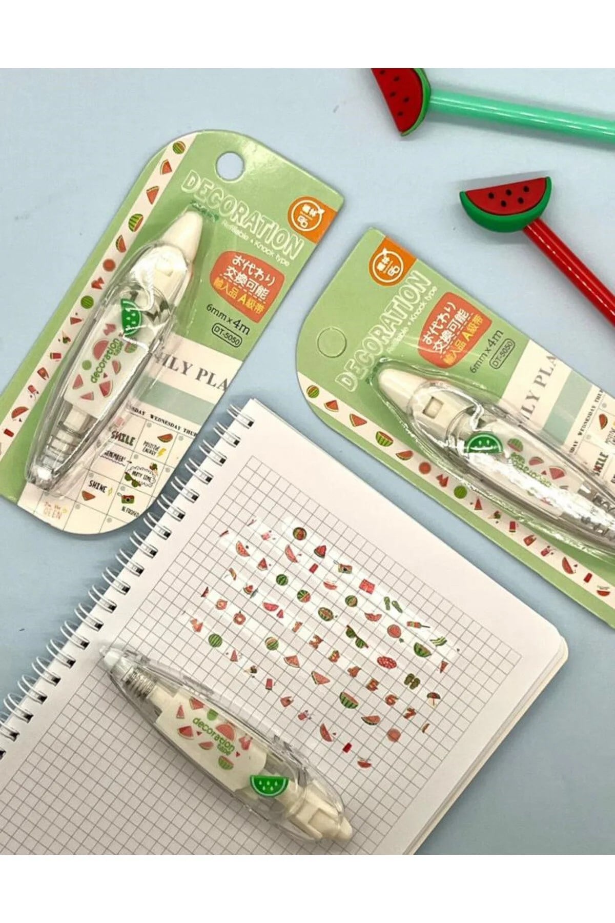 Karpuz Desenli Süsleme Bandı Tipex / Tipeks / Bullet Journal
