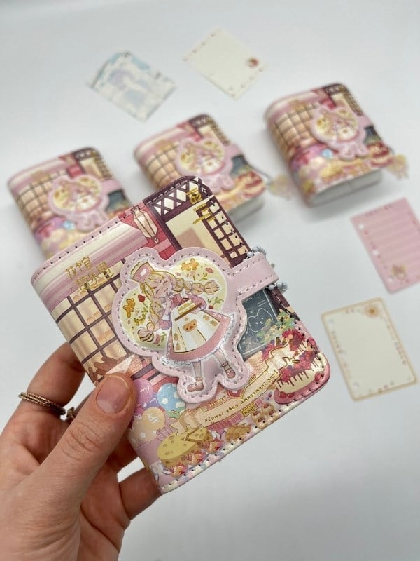 Kawaii Dessert Shop Tatlıcı Temalı Charmlı Mini Planlayıcı Spiralli Defter/80 Yaprak/Mıknatıs Ajanda