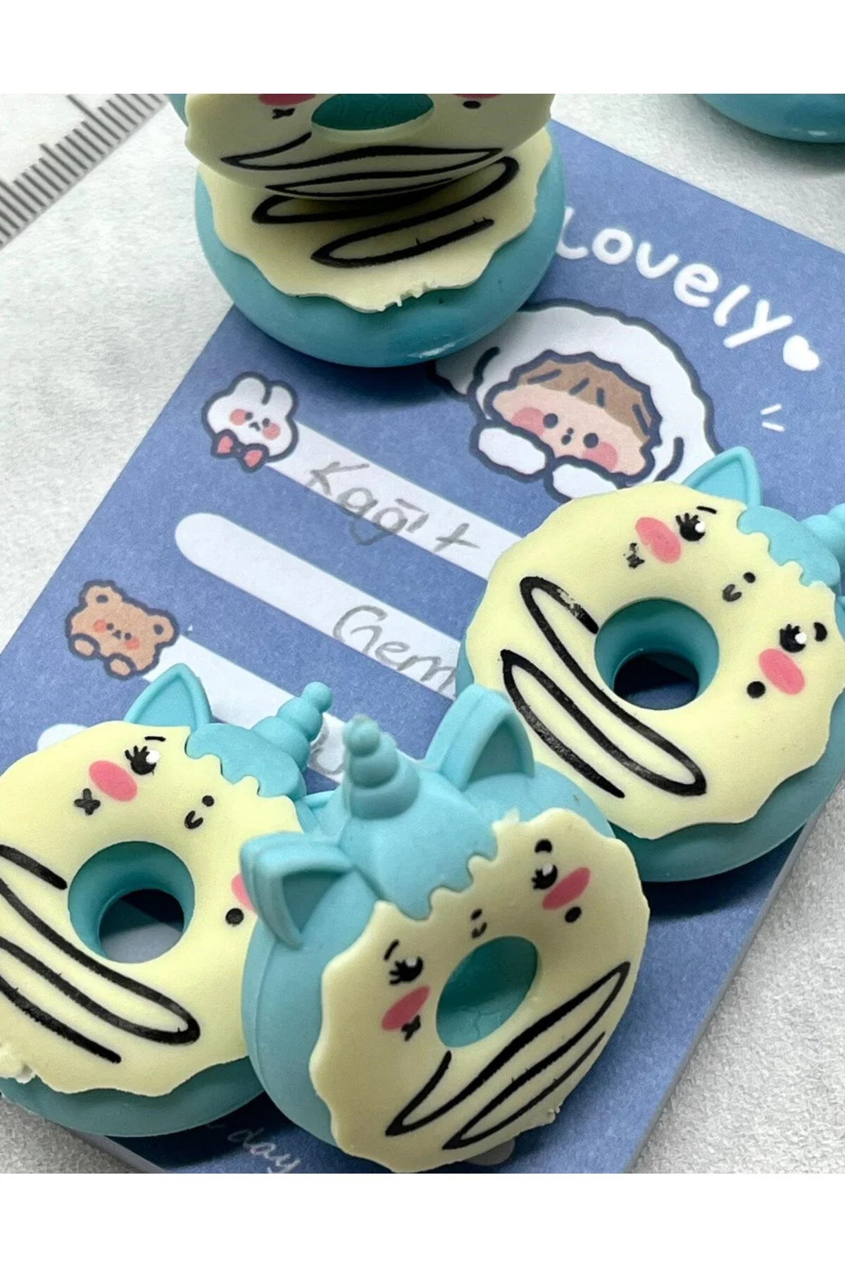 Kawaii Donut Mavi Silgi