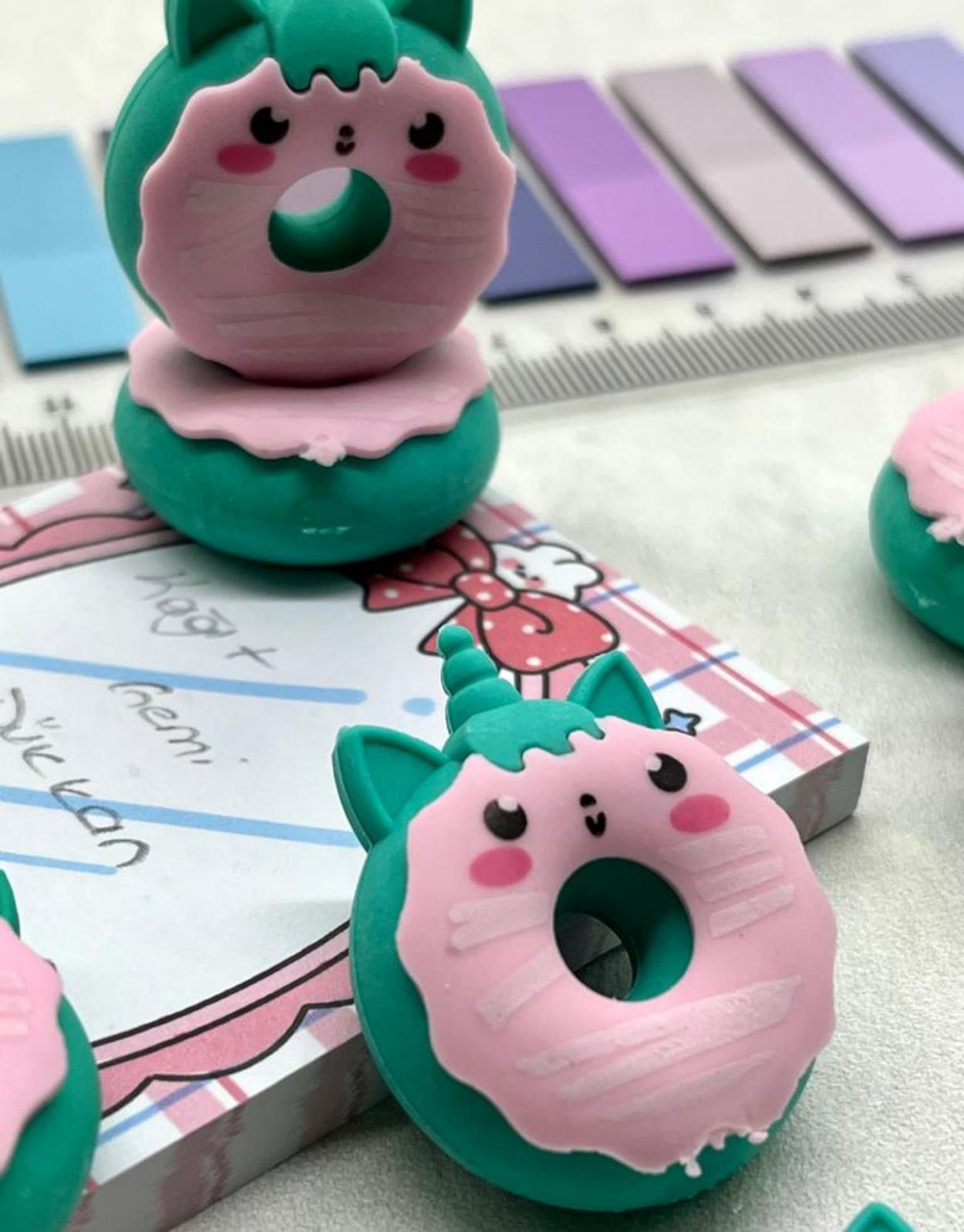 Kawaii Donut Turkuaz Silgi