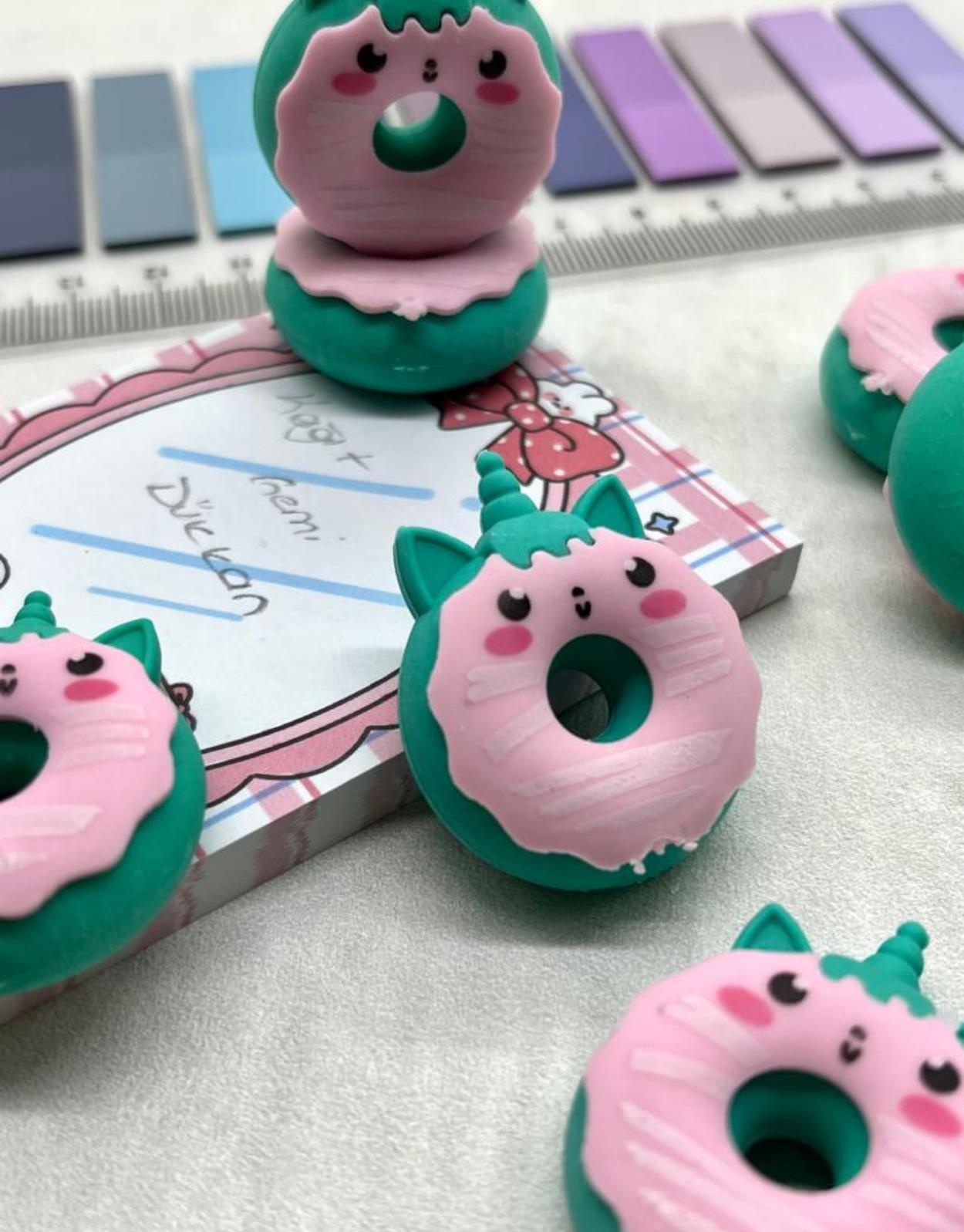 Kawaii Donut Turkuaz Silgi