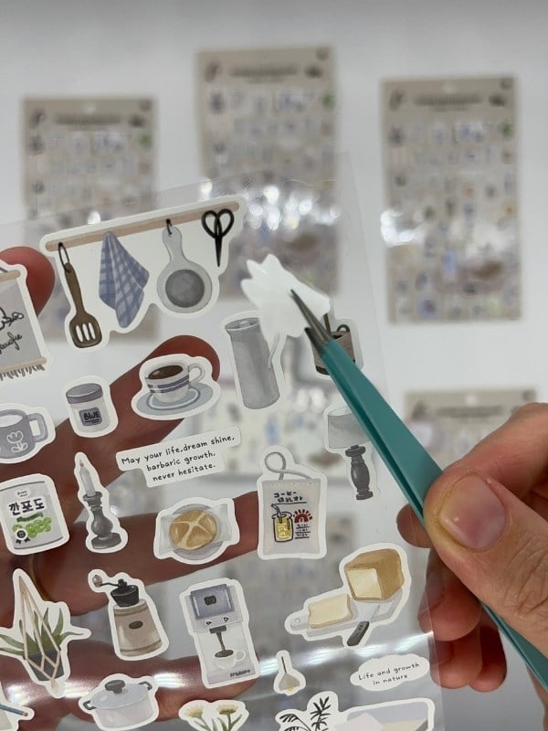 Kawaii Günlük Rutinler 40 Adet Tek Yaprak Beyaz Paket Sticker / Bullet Journal / Ajanda