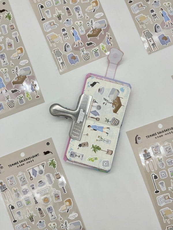 Kawaii Günlük Rutinler 40 Adet Tek Yaprak Beyaz Paket Sticker / Bullet Journal / Ajanda