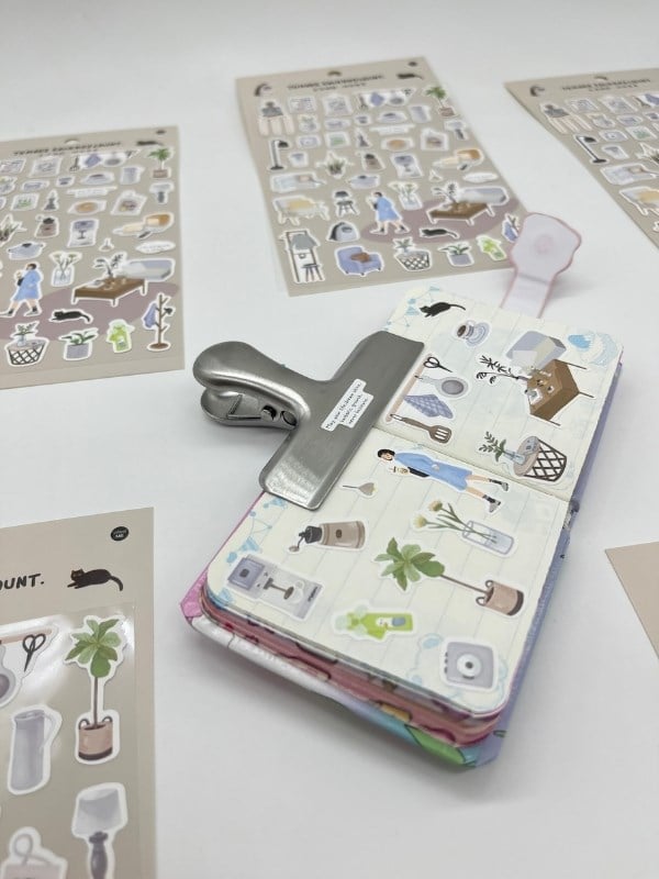 Kawaii Günlük Rutinler 40 Adet Tek Yaprak Beyaz Paket Sticker / Bullet Journal / Ajanda