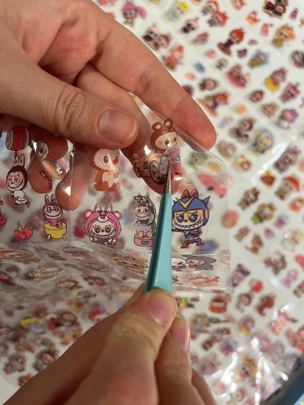 Kawaii Labubu Karakter Serisi Mavi Kutu 4 Bölüm 96 Yaprak 576 Adet Sticker Seti/etiket/çıkartma