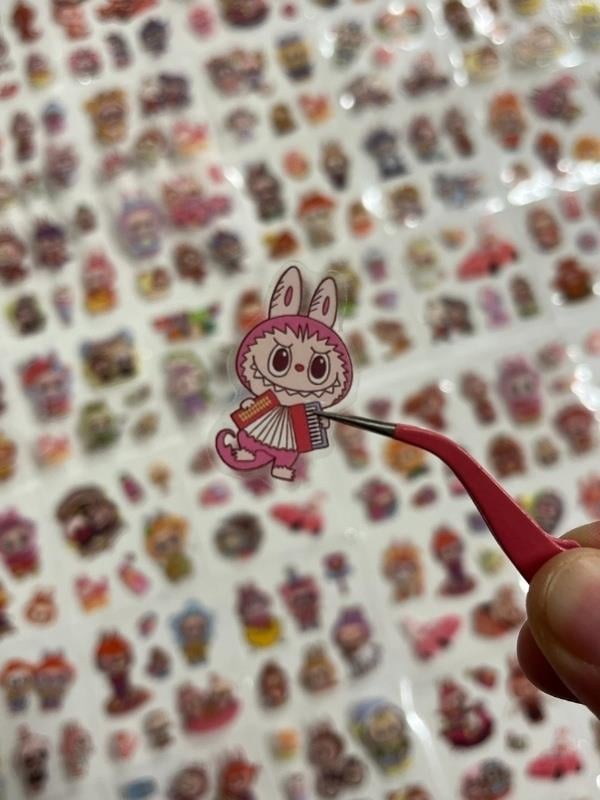 Kawaii Labubu Karakter Serisi Mor Kutu 4 Bölüm 96 Yaprak 576 Adet Sticker Seti/Etiket/Çıkartma