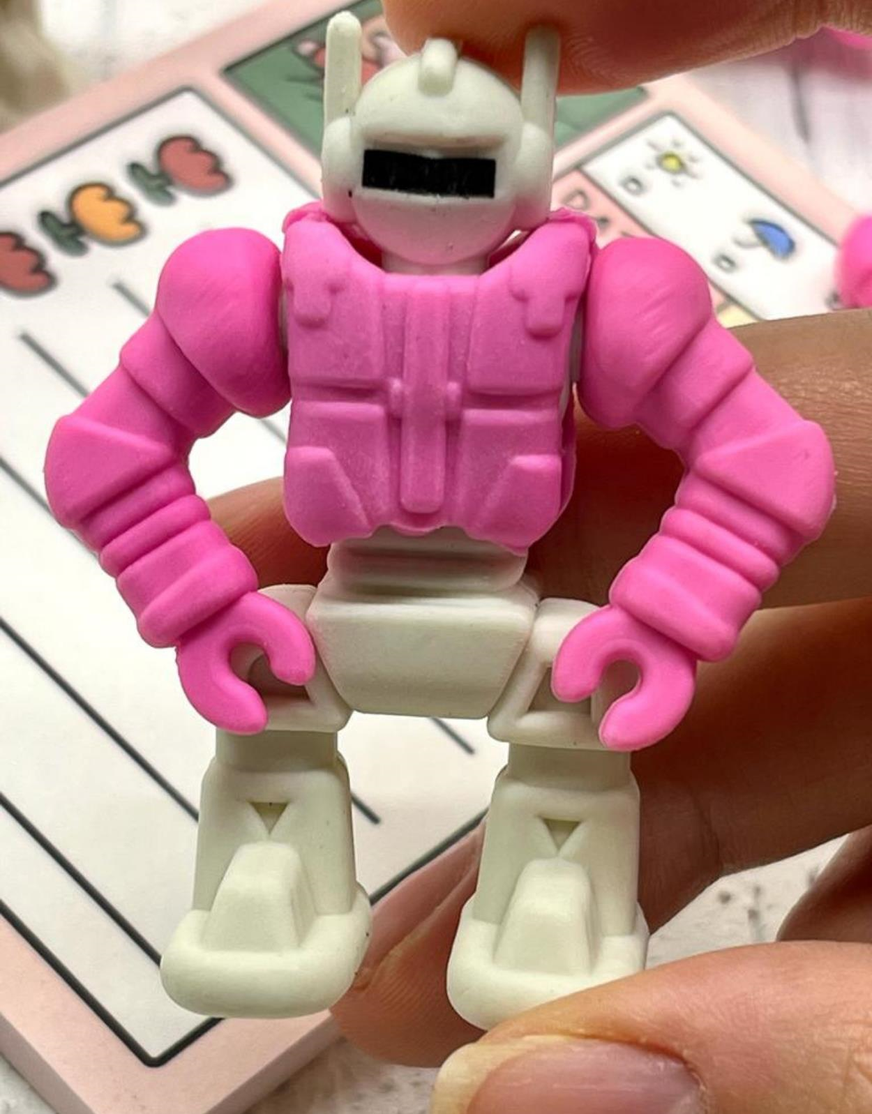 Kawaii Pembe Robot Silgi