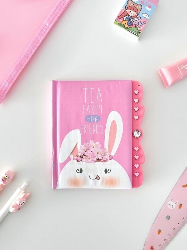 Kawaii Pink Dream 10 Parça Dopdolu Tatlı Pembe Çocuk Kırtasiye Seti/File Çanta/Sticker/Defter/Kalem