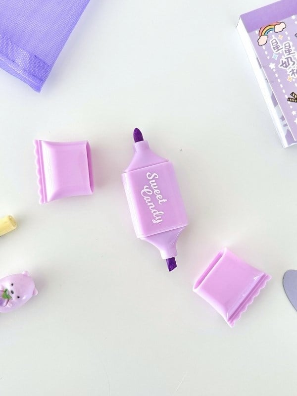 Kawaii Purple Dream 9 Parça Mor Masal Dünyası Çocuk Kırtasiye Seti/File Çanta/Sticker/Kalem/Silgi