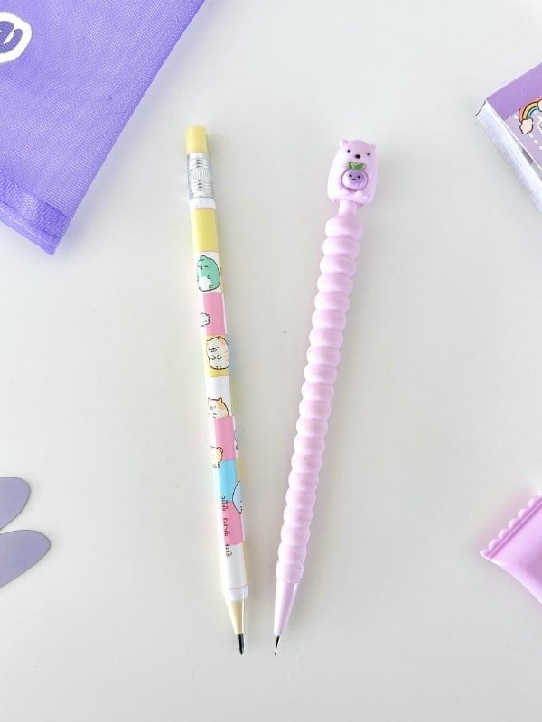 Kawaii Purple Dream 9 Parça Mor Masal Dünyası Çocuk Kırtasiye Seti/File Çanta/Sticker/Kalem/Silgi