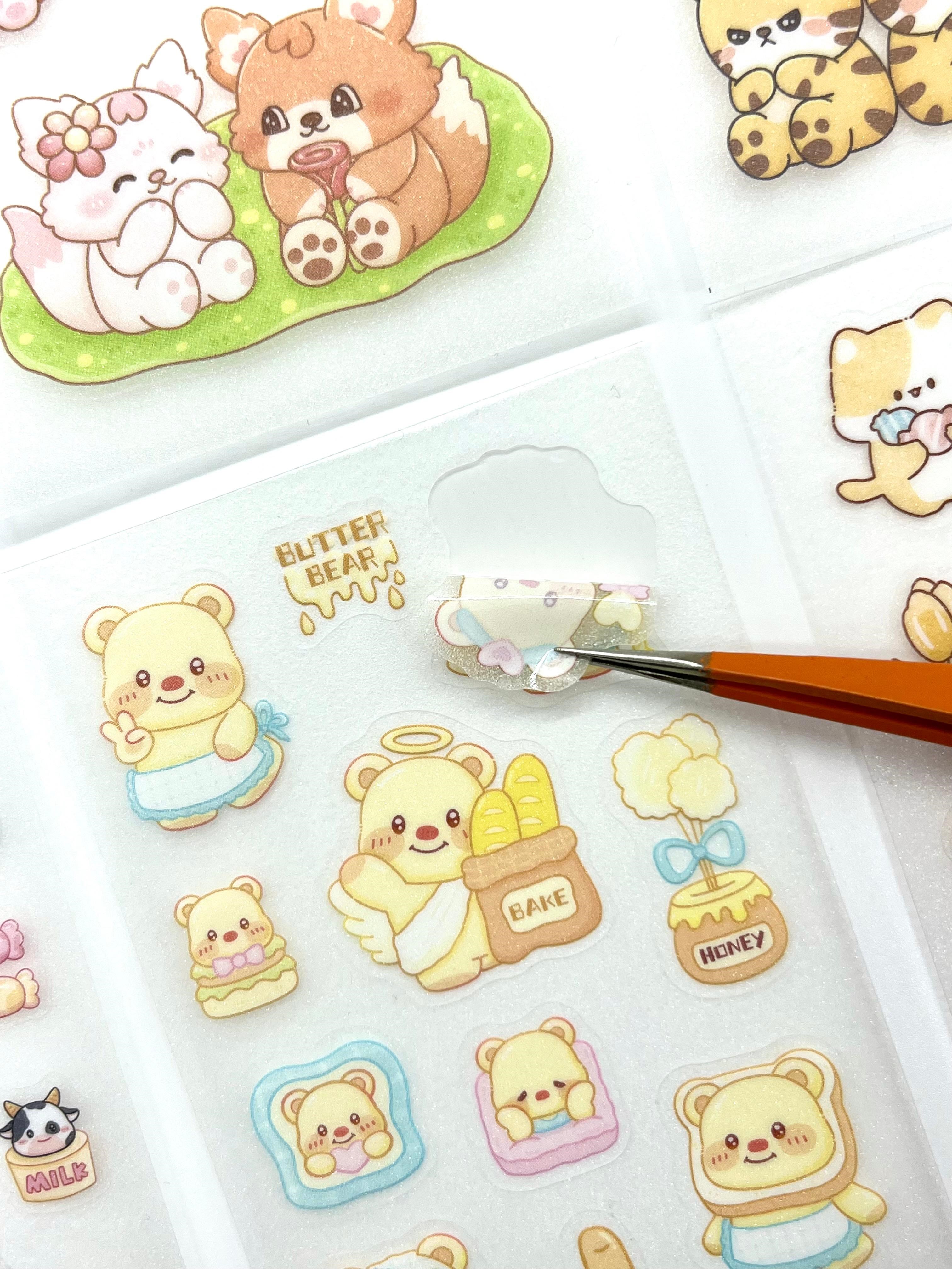 Kawaii Sevimli Hayvanlar 6 Yaprak 115 Adet Pastel Sticker Seti / Çıkartma / Etiket