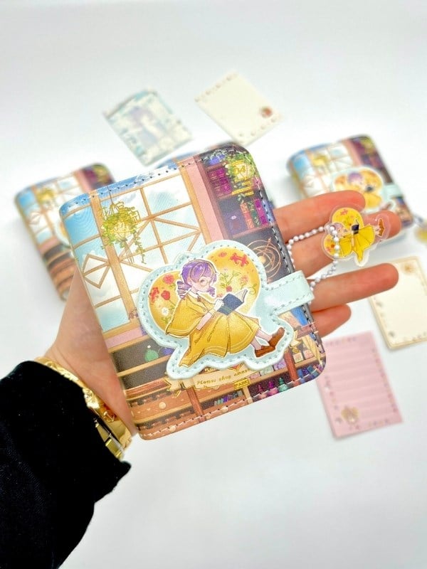 Kawaii Storybook Kitap Okuyan Kız Temalı Charmlı Mini Planlayıcı Spiralli Defter/80 Yaprak/Ajanda