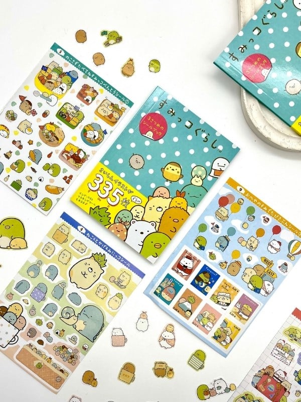Kawaii Sumikko Gurashi Dünyası 16 Yaprak 335 Adet Sticker Defteri/Etiket/Çıkartma