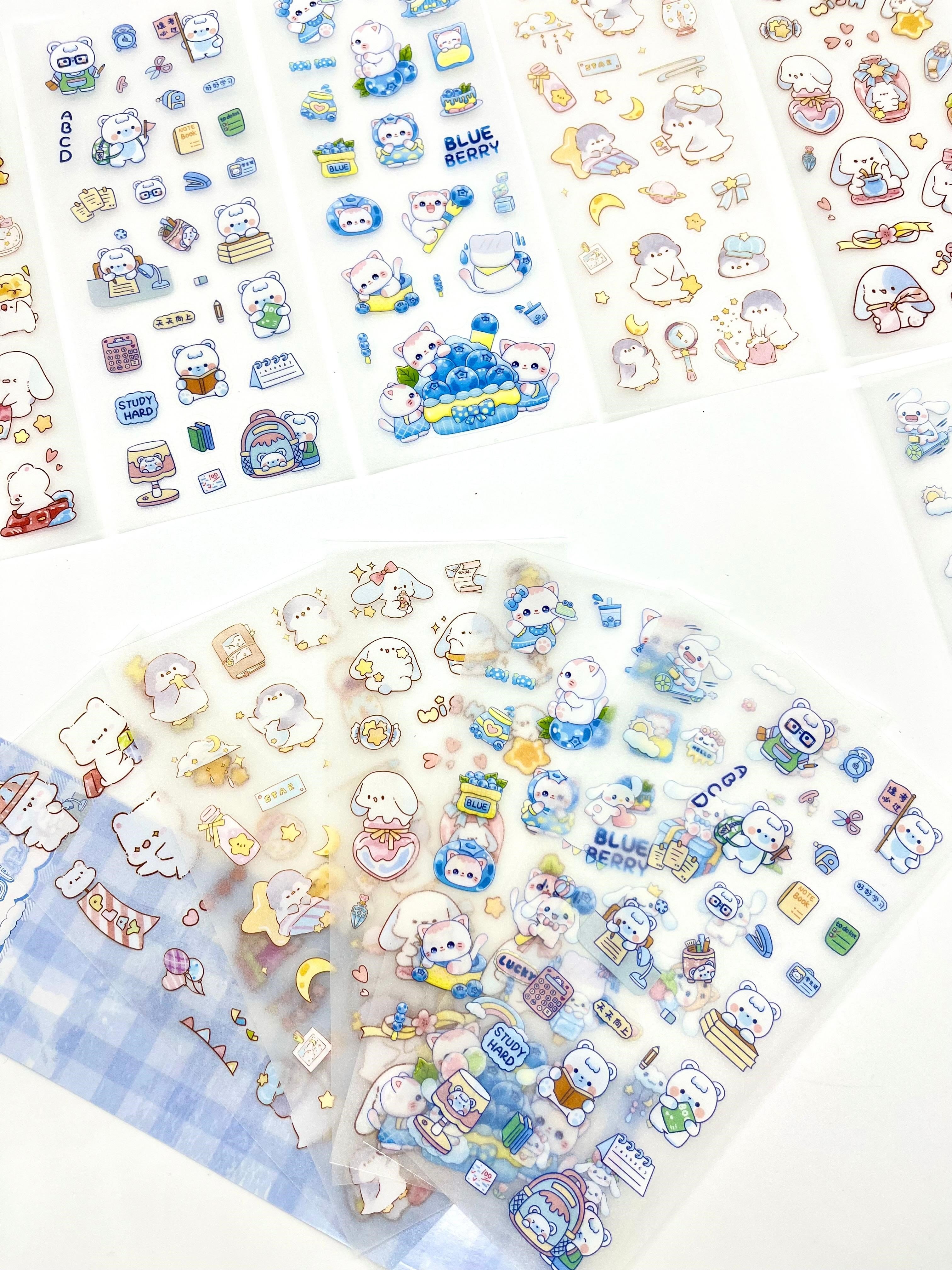 Kawaii Uyku ve Okul Temalı 6 Yaprak 149 Adet Sticker Seti/Etiket/Çıkartma/Bullet Journal