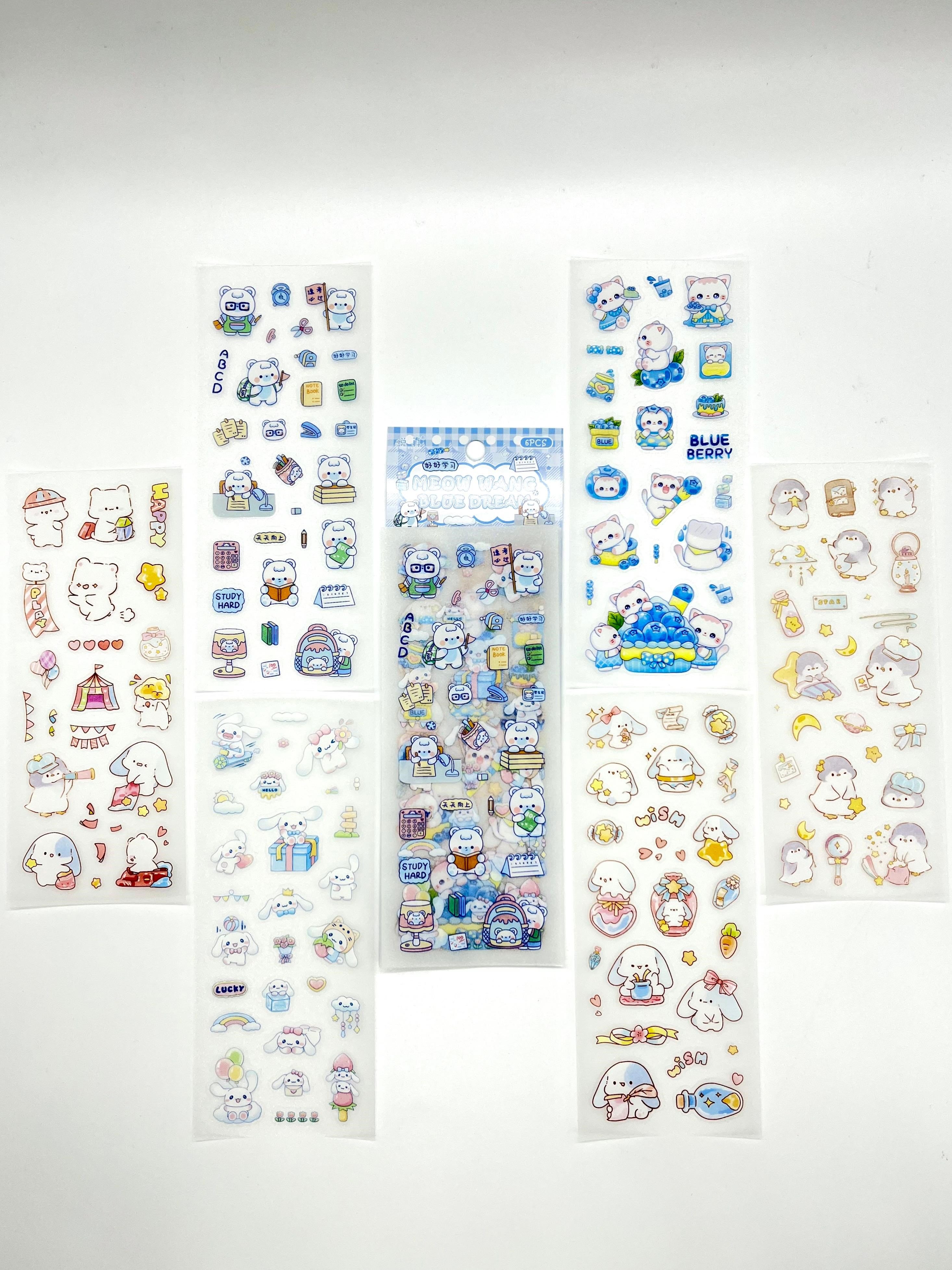 Kawaii Uyku ve Okul Temalı 6 Yaprak 149 Adet Sticker Seti/Etiket/Çıkartma/Bullet Journal