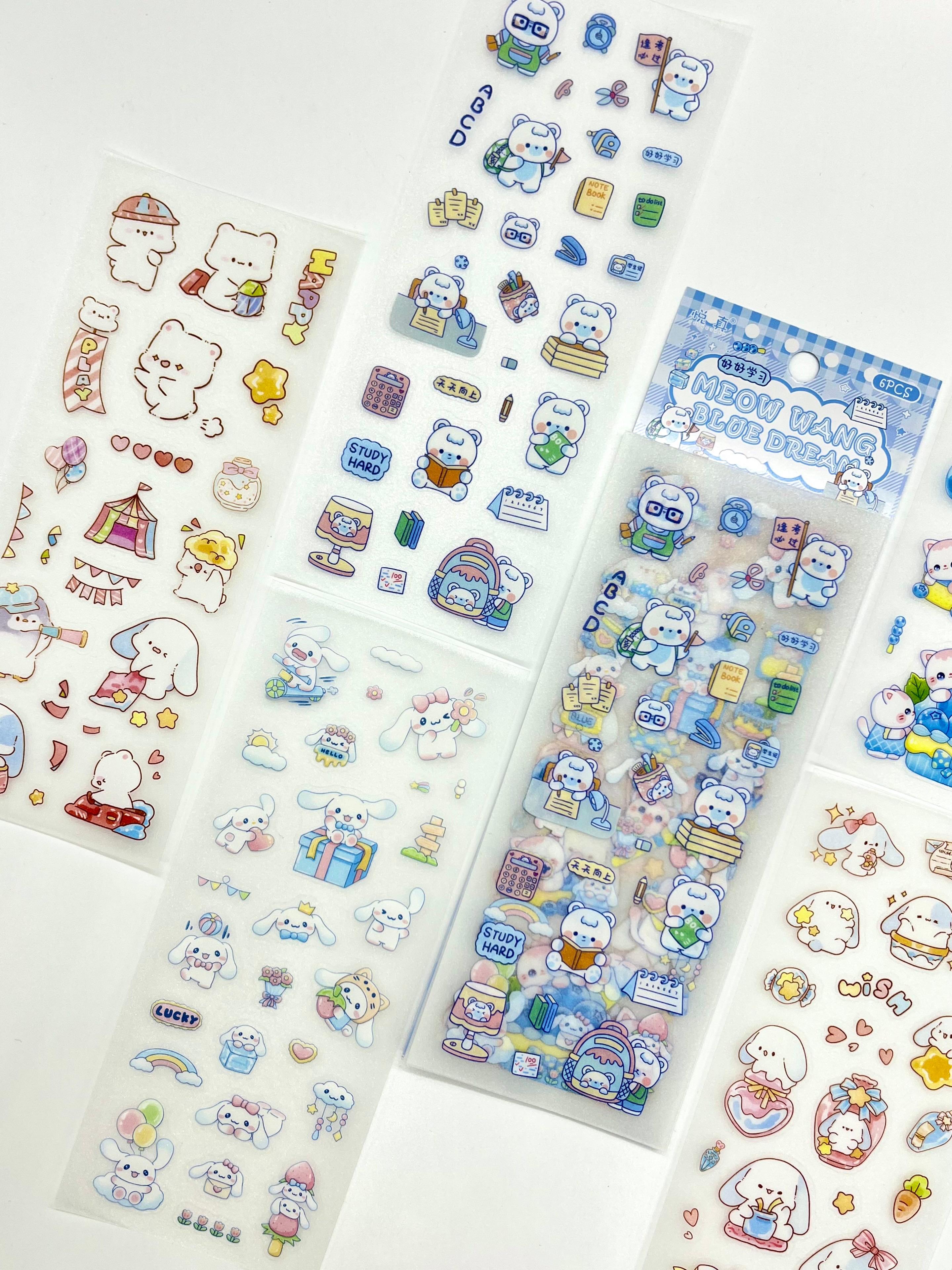 Kawaii Uyku ve Okul Temalı 6 Yaprak 149 Adet Sticker Seti/Etiket/Çıkartma/Bullet Journal
