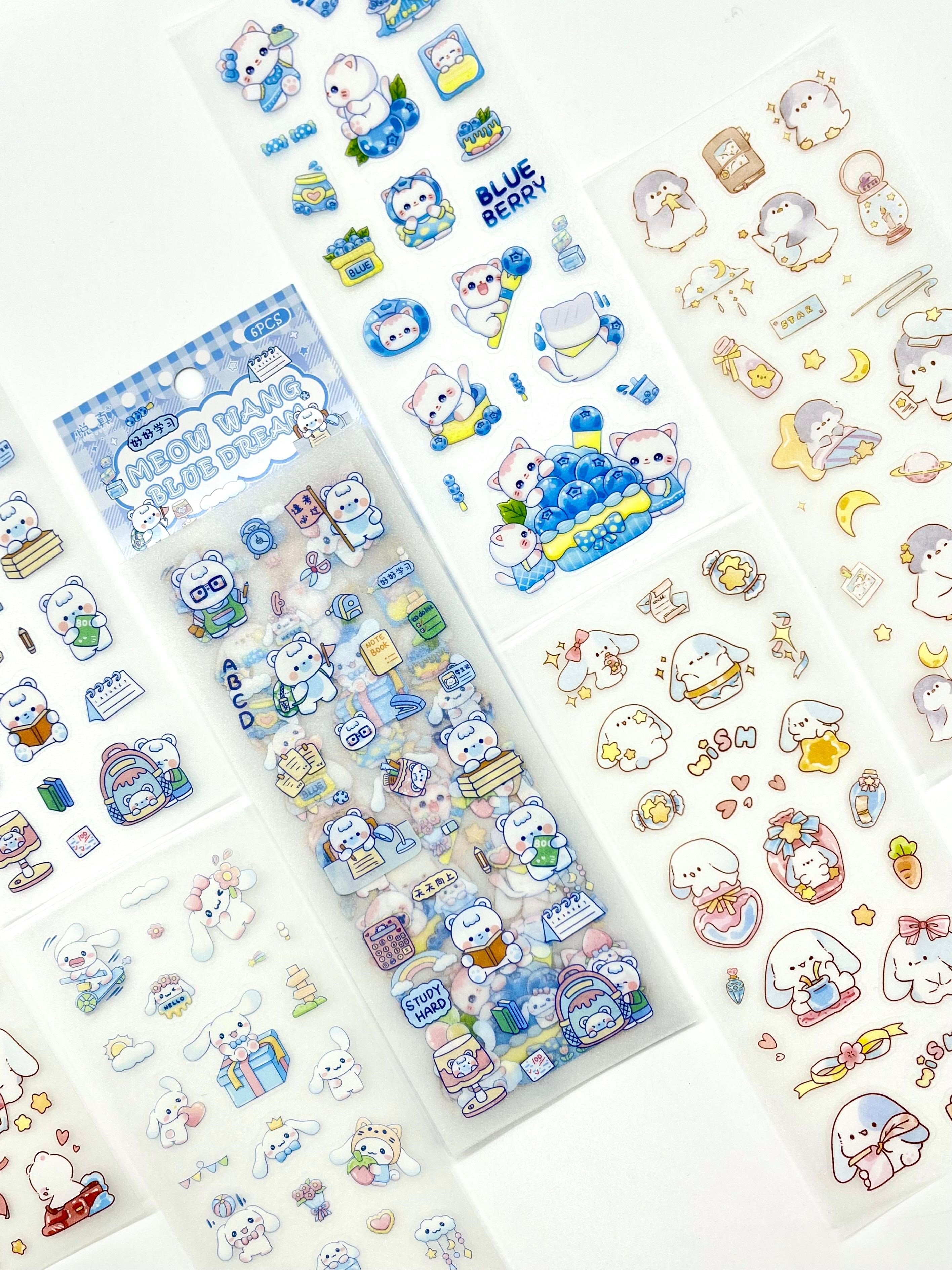 Kawaii Uyku ve Okul Temalı 6 Yaprak 149 Adet Sticker Seti/Etiket/Çıkartma/Bullet Journal