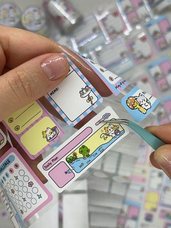 Kedi Temalı Tek Tek Çıkartmalı Haftalık-Aylık Planlayıcı Motivasyon Stickerı Washi Bant/Etiket/Bullet Journal