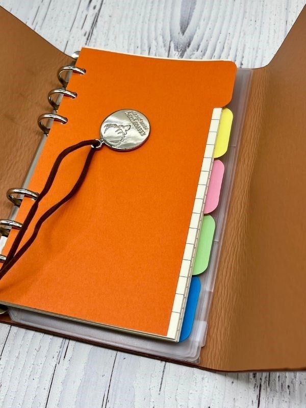 Keep On Going Binderli Deri Kapak Depolama Dosyalı Kahverengi Özel Tasarım Ajanda/Notebook/Klasörlü Defter