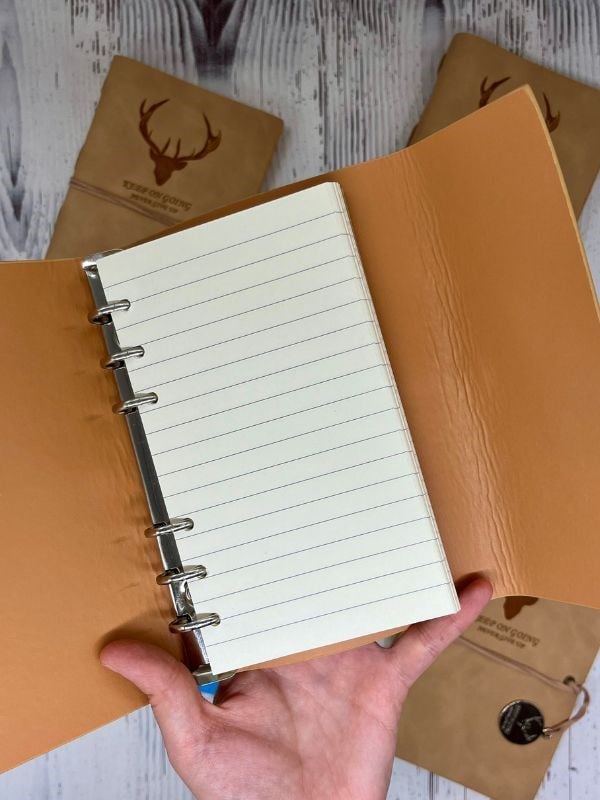 Keep On Going Binderli Deri Kapak Depolama Dosyalı Krem Renk Özel Tasarım Ajanda/Notebook/Klasörlü Defter