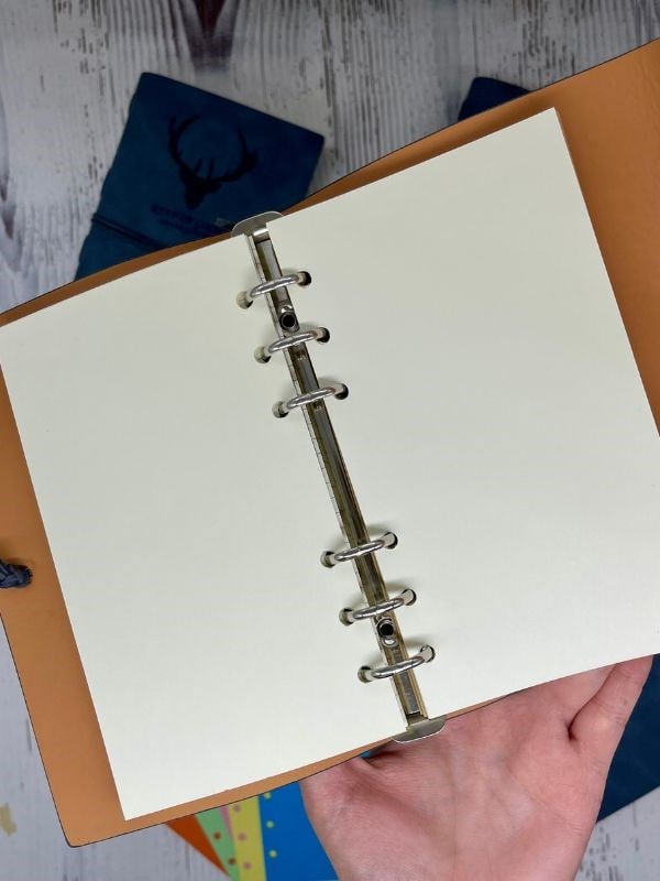Keep On Going Binderli Deri Kapak Depolama Dosyalı Mavi Renk Özel Tasarım Ajanda/Notebook/Klasörlü Defter