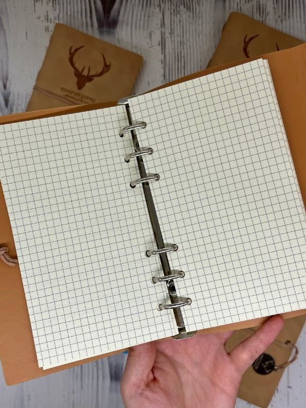 Keep On Going Binderli Deri Kapak Depolama Dosyalı Krem Renk Özel Tasarım Ajanda/Notebook/Klasörlü Defter